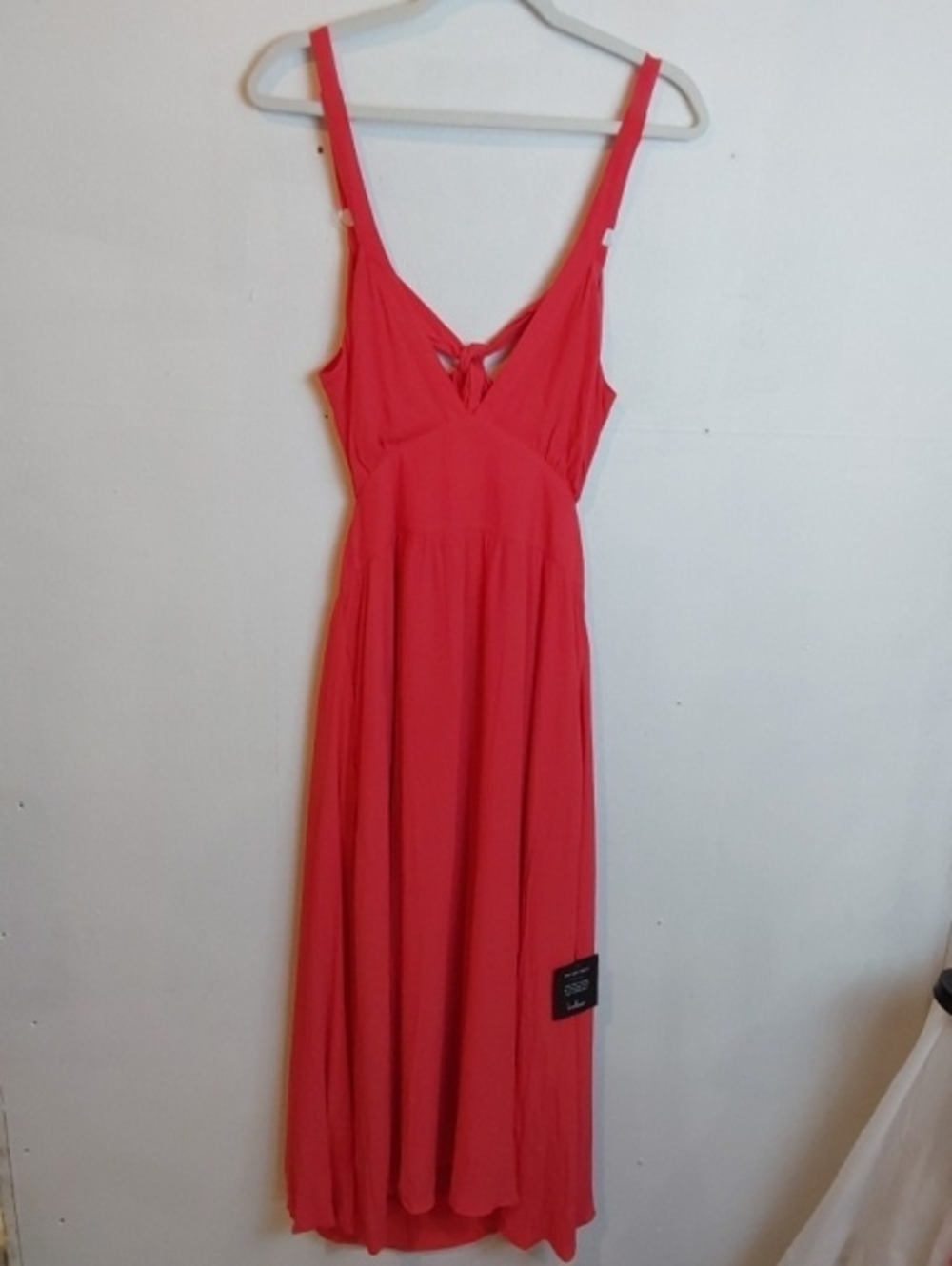 Lulu's|Women's Coral Sleeveless Backless Gauzy Maxi Dress Mod Sz.L
